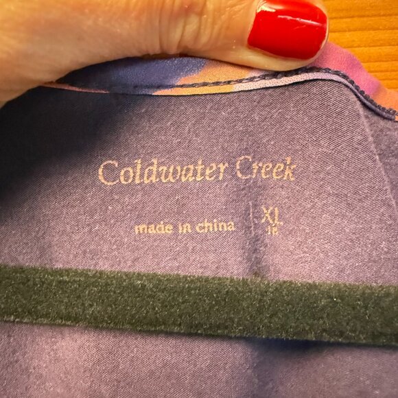 Coldwater Creek Sleeveless Purple Abstract Floral Top - XL - Picture 7 of 7